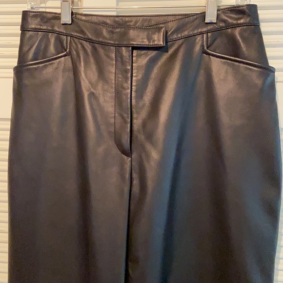 NORDSTROM Black Leather Pants - Picture 3 of 9